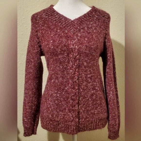 St. John's Bay‎ Women's Cable Knit Sweater - Size Petite Medium - Picture 1 of 10